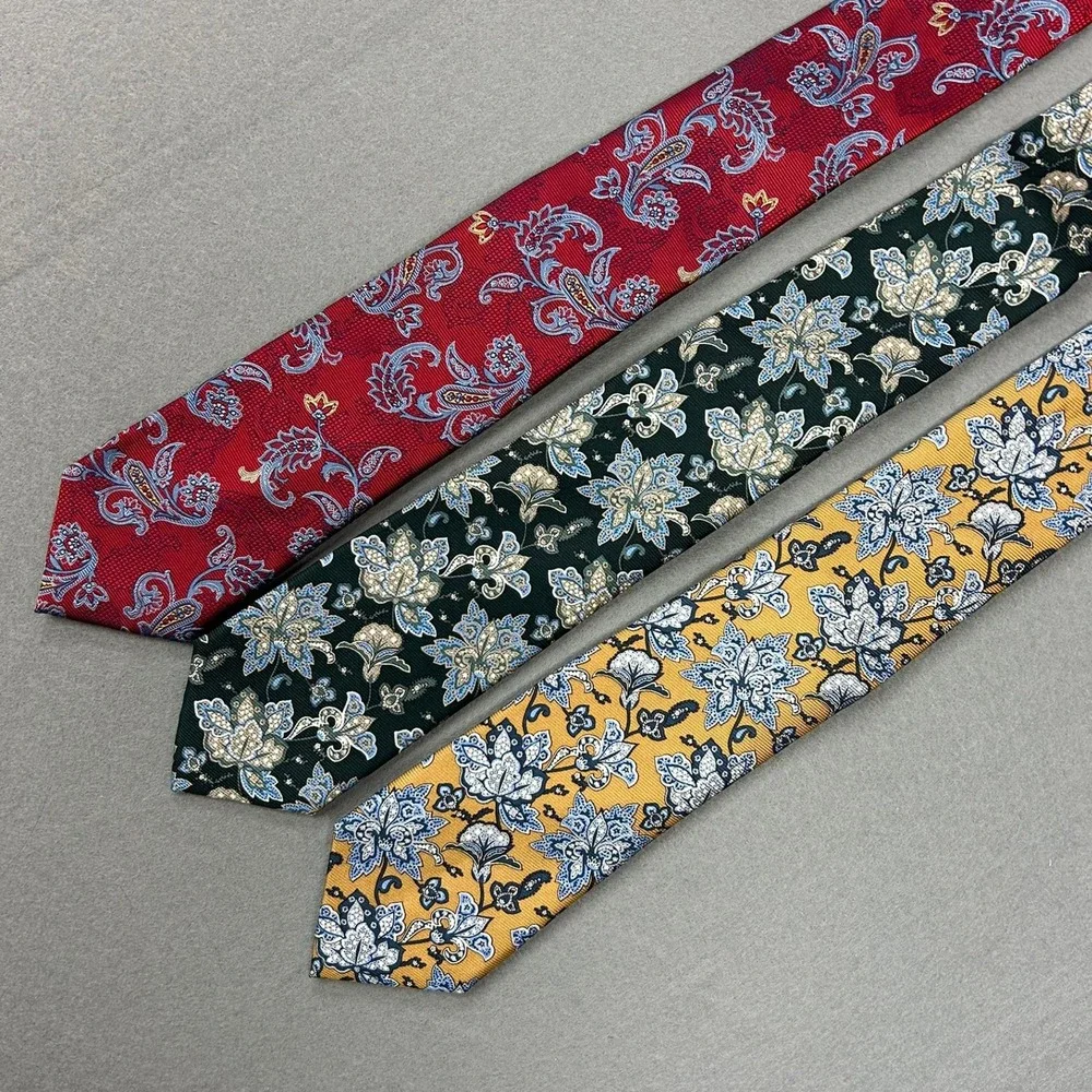 Lot Jos A Bank Reserve Ties Floral Paisley 100% Silk Bundle Mens OS Multicolor